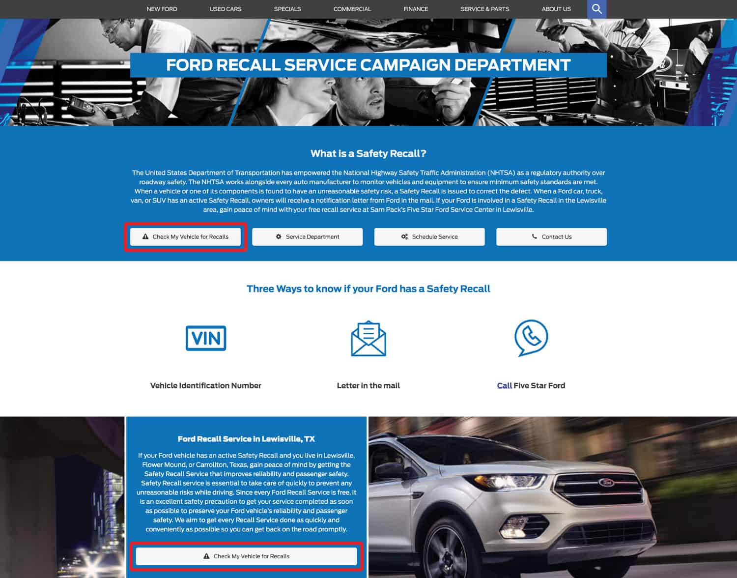 Recall Lookup Lead Tool Landing Page