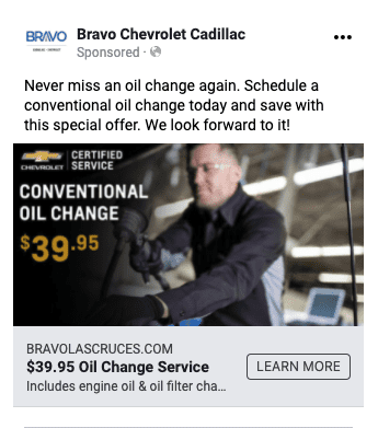 Chevy Cadillac Facebook Ad
