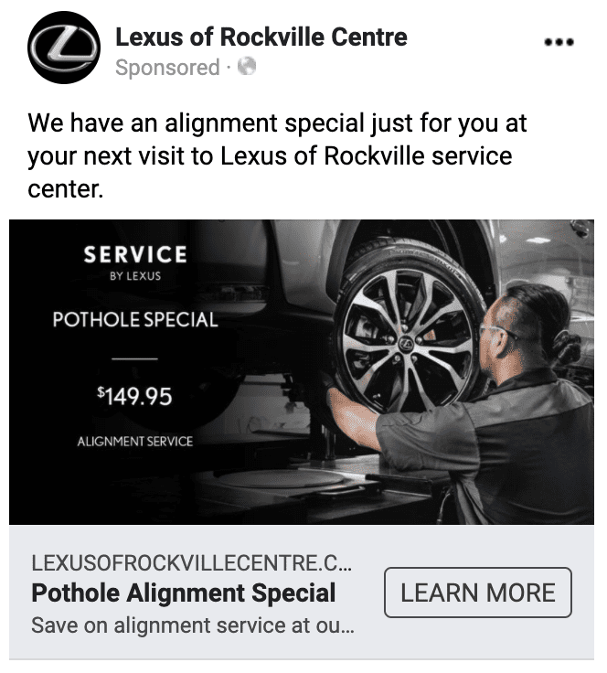 Lexus Facebook Ad