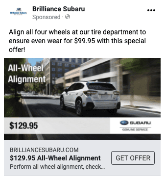 Subaru Facebook Ad